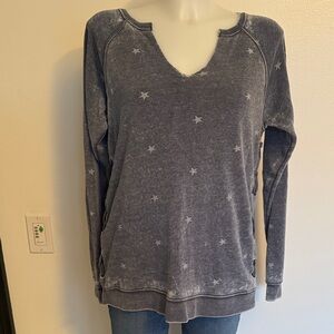 Women's Star Print Blue Sweatshirt